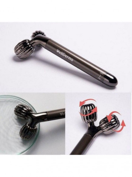 Массажёр для лица WellDerma ролликовый на батарейках - Perfect Lifting Roller Vibration