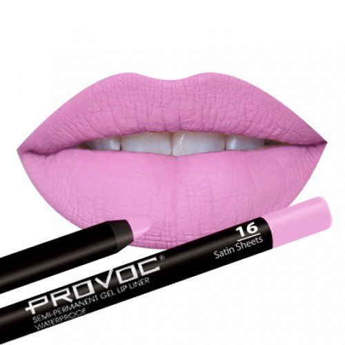 Полуперманентный гелевый карандаш для губ Provoc 16 Satin Sheets (розовый Барби)