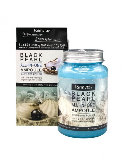 Сыворотка для лица Farm Stay с экстрактом черного жемчуга  - Black Pearl All-in-One Ampoule, 250 мл
