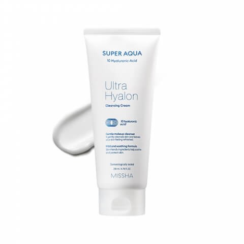 [Истекающий срок годности] Очищающий крем для лица Missha с гиалуроновой кислотой - Super Aqua Ultra Hyalron Cleansing Cream, 200 мл