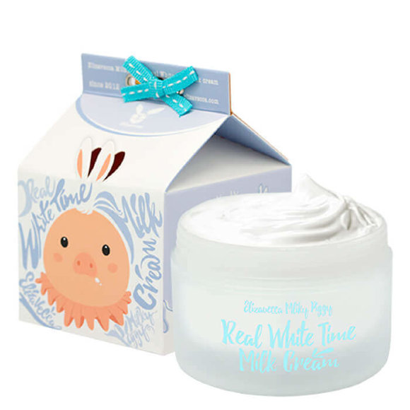 Крем для лица Elizavecca осветляющий с козьим молоком - Real White Time Milk Cream, 100 мл