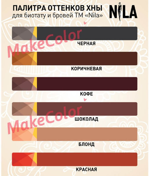 Хна для био тату и бровей NILA (20г) черная