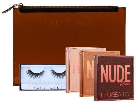 Подарочный набор палеток теней и ресниц Huda Beauty - Nude Obsessions Kit