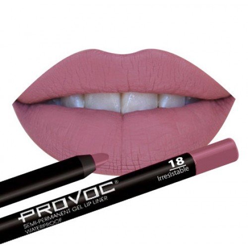 Полуперманентный гелевый карандаш для губ Provoc 18 Irresistible (натуральный розовый)