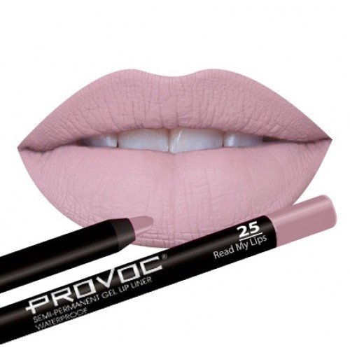 Полуперманентный гелевый карандаш для губ Provoc 25 Red My lips (розово-бежевый)