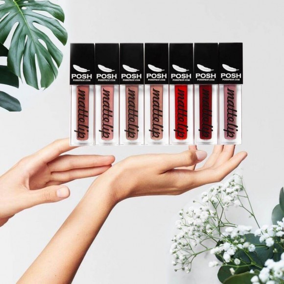 [Истекающий срок годности] Помада для губ POSH матовая "Вельветовая вуаль" 18 часов устойчивости - 02  Античная роза