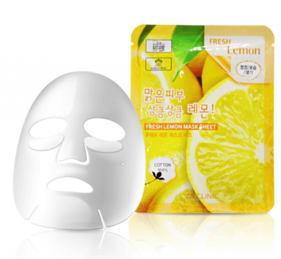 Маска для лица 3W CLINIC с экстрактом лимона - Fresh Lemon Mask Sheet, 23 мл