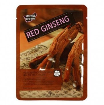 Тканевая маска для лица May Island корень женьшеня - Real Essence Red Ginseng Mask Pack, 25 мл