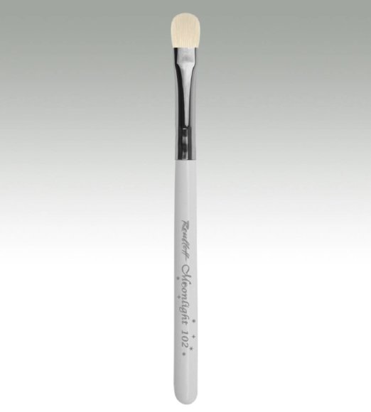 102 Кисть для макияжа Moonlight №12 Roubloff go12ml овальная для нанесения теней, коза белая