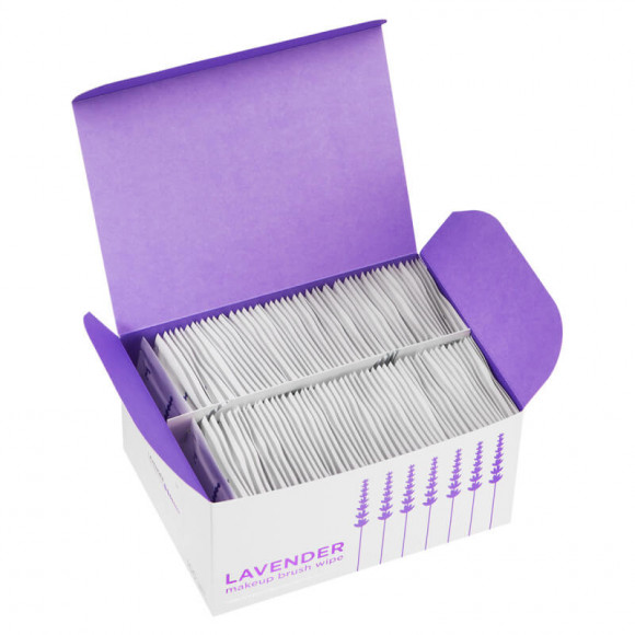 Салфетки для очищения макияжных кистей Manly Pro с ароматом лаванды 100 шт - Lavender, КО19