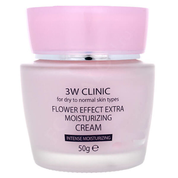 Крем для лица 3W CLINIC с целебными цветочными экстрактами - Flower Effect Extra Moisture Cream, 50 гр