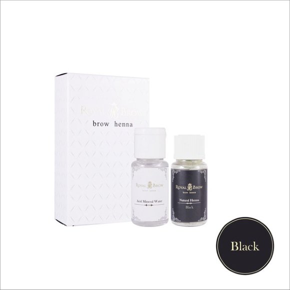 Хна для бровей + мин. раствор Royal Brow Henna - Black (Черный) 15+15мл