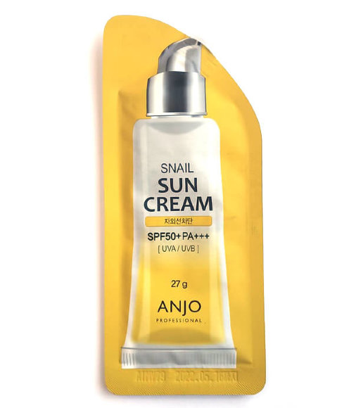 Крем солнцезащитный ANJO Professional с экстрактом муцина улитки - Snail Sun Cream,SPF 50+, PA+++, 27 гр