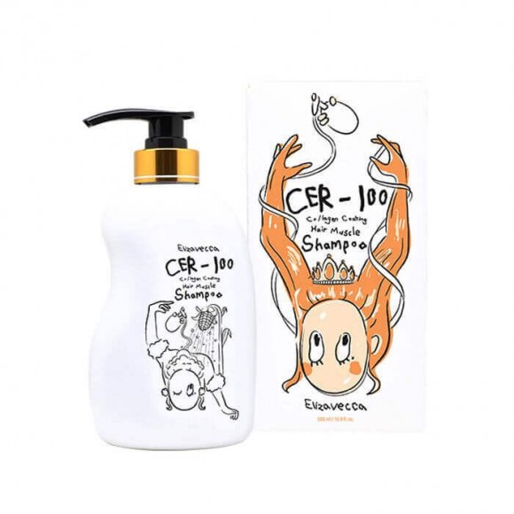 Шампунь с коллагеном Elizavecca для поврежденных и ослабленных волос - CER-100 Collagen Coating Hair Muscle Shampoo, 500 мл