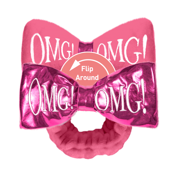 Реверсивный бант-повязка для фиксации волос Double Dare OMG! ярко-розовый/малиновый металлик - Reversible Mega Hair Band Hotpink