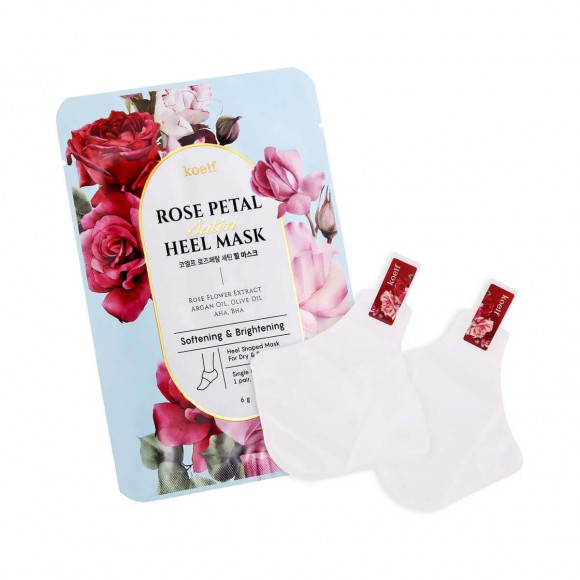 Маска-носочки для пяток Koelf с экстрактом розы - Rose Petal Satin Heel Mask