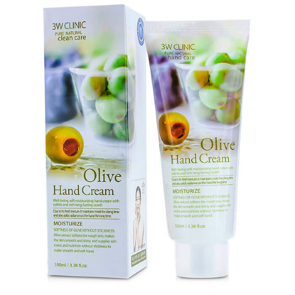 Крем для рук 3W CLINIC увлажняющий крем для рук со смягчающим экстрактом оливы - Moisturizing Hand Cream [Olive], 100 мл