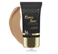 [Истекающий срок годности] Тональный крем ART-VISAGE устойчивый матирующий "Cover Face" - 204 темно-кремовый