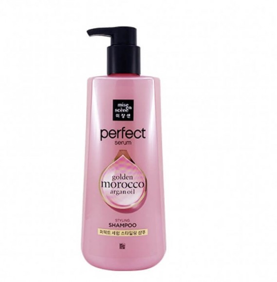 Шампунь для поврежденных волос Mise En Scene питательный - Perfect Serum Styling Shampoo Golden Morocco Argan Oil, 680 мл