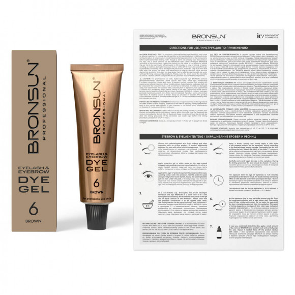 [Повреждение упаковки] Краска для бровей и ресниц BRONSUN обновленная серия - Коричневый #6, 15 мл 