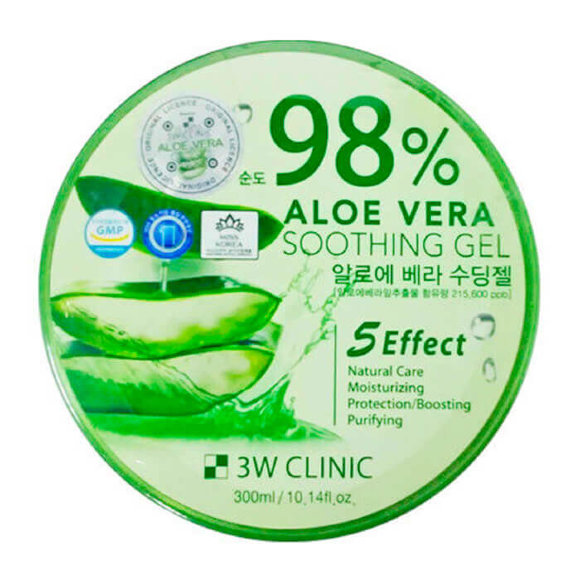 [Истекающий срок годности] Крем-гель для тела 3W CLINIC - Aloe Vera Soothing Gel (purity 98%), 300 гр