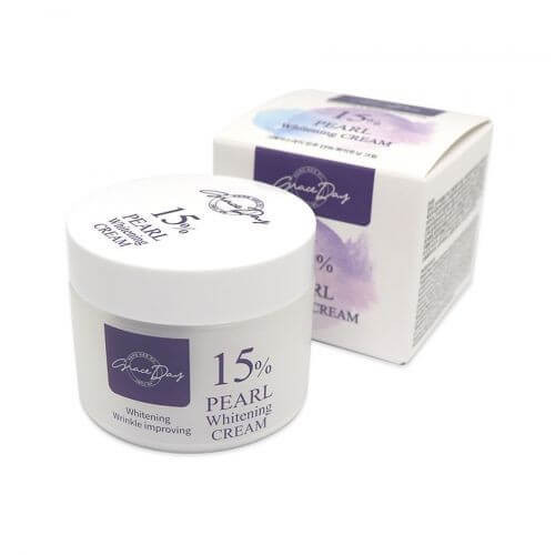 Крем для лица с экстрактом жемчуга Grace Day осветляющий  - 15% Pearl Whitening Cream, 50 мл