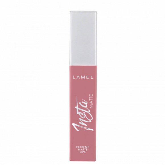 Жидкая матовая помада для губ Lamel Professional - INSTA Matte Liquid Lipstick 404 Ореховый крем