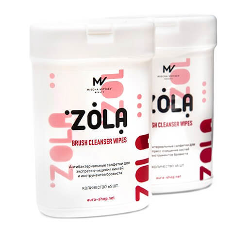 Салфетки антибактериальные Zola для экспресс-очищения кистей - Brush Cleanser Wipes, 65 шт