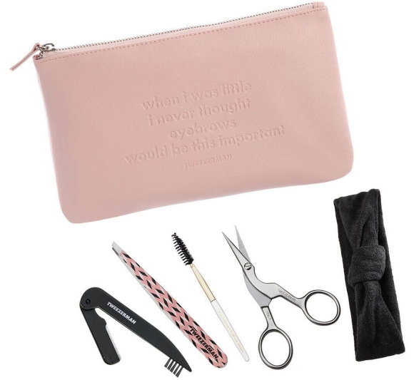 Набор для ухода за бровями Tweezerman в чехле и коробке - Brow Basics Set
