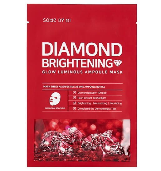 [истекающий срок годности] Ампульная тканевая маска Some By Mi с алмазной пудрой - Diamond Brightening Glow Luminous Ampoule Mask