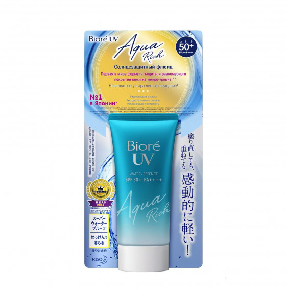 Солнцезащитный флюид для лица Biore - UV Aqua Rich Essence SPF50+ PA++++, 50 мл