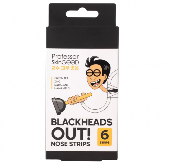 Полоски для носа Professor SkinGOOD очищающие - Blackheads Out Nose Strips, 6шт