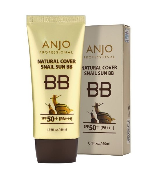 BB-крем для лица ANJO с муцином улитки - Natural Cover Snail Sun BB SPF50+, 50 мл