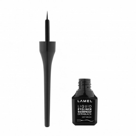 Подводка для глаз Lamel Professional мягкая кисточка - Liquid Eyeliner with soft brush 01 Черный