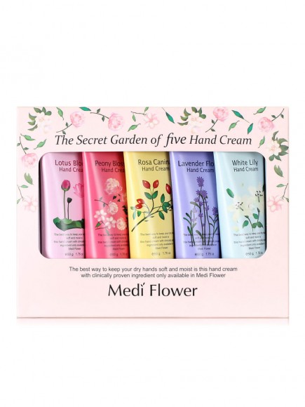 [Истекающий срок годности] Подарочный набор кремов для рук Medi Flower Цветочный Сад - The Secret Garden Of Five Hand Cream, 5*50 г