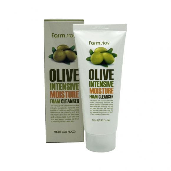 Увлажняющая пенка для умывания Farm Stay с экстрактом оливы - Olive Intensive Moisture Foam Cleanser, 100 мл Увлажняющая пенка для умывания Farm Stay с экстрактом оливы - Olive Intensive Moisture Foam Cleanser, 100 мл