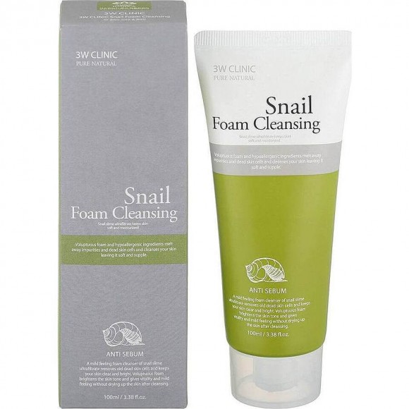 Пенка для умывания 3W CLINIC очищающая с улиточным муцином - Snail Foam Cleansing, 100 мл