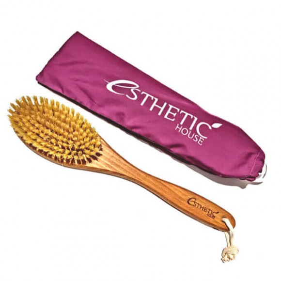 Дренажная щётка Esthetic House для сухого массажа из бука и натуральной щетины - Dry Massage Brush
