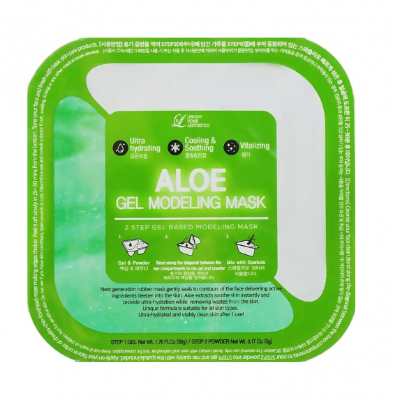 Альгинатная гелевая маска для лица Lindsay с алоэ (пудра+гель) - Aloe Gel Modeling Mask