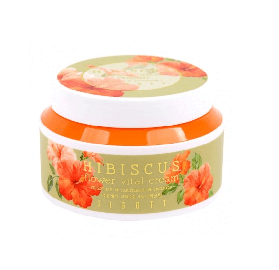 Крем для лица Jigott антивозрастной с экстрактом гибискуса - Hibiscus Flower Vital Cream, 100 мл