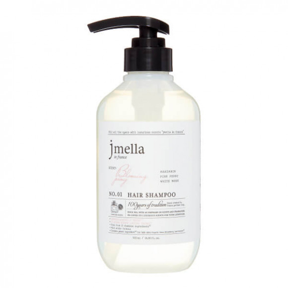 Шампунь для волос jmella с ароматом мандарина, розового пиона и белого мускуса - In France Hair Shampoo - 01 Blooming Peony, 500 мл