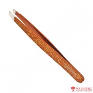 Пинцет для бровей Solinberg G14M1з наклонное окончание, цветной (ручная заточка) 