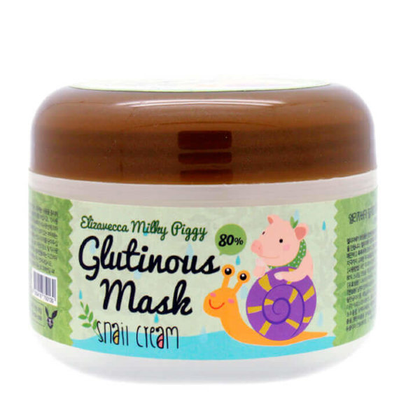 [Истекающий срок годности] Крем-маска для лица Elizavecca с муцином улитки Glutinous Mask 80% Snail Cream