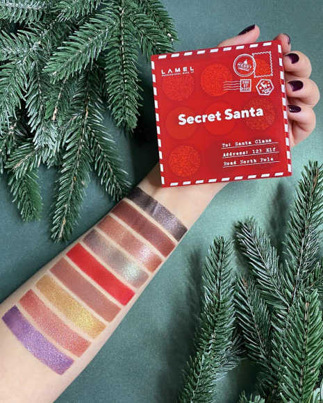 [Истекающий срок годности] Набор теней для век Lamel Professional - Secret Santa Eyeshadow Palette, тон 401 Midnight Amethyst