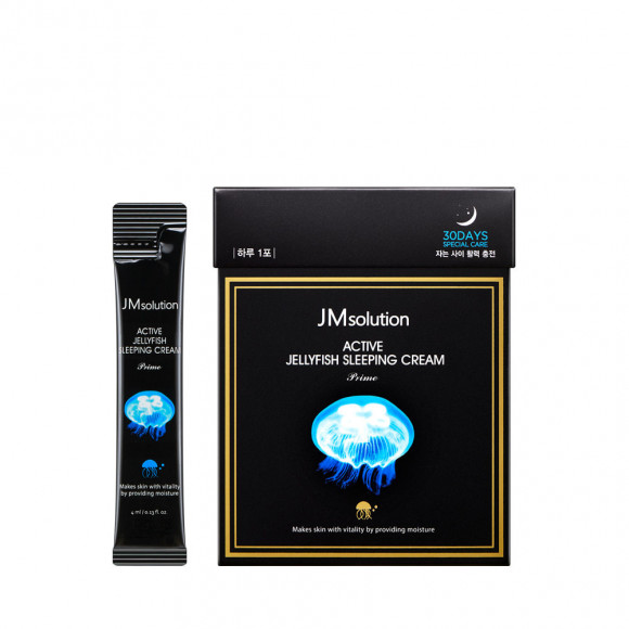 Ночная несмываемая маска для лица JMsolution с экстрактом медузы - Active Jellyfish Sleeping Cream Prime, 4 мл*1 шт