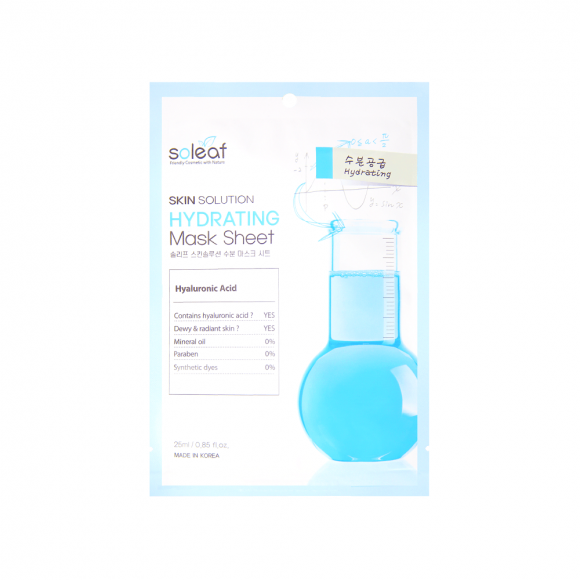 [Истекающий срок годности] Маска для лица с гиалуроновой кислотой и алоэ Soleaf увлажняющая - Skin Solution Hydrating Mask Sheet, 25 мл