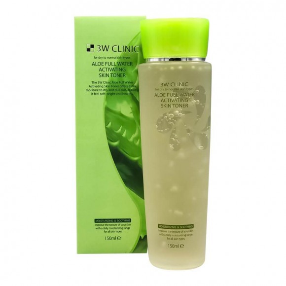 Тонер для лица увлажняющий 3W CLINIC с экстрактом алоэ - Aloe Full Water Activating Skin Toner