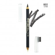 Карандаш для бровей 3-в-1 Miss Tais "Brow Master" №802 серый с щеточкой и фиксирующим гелем