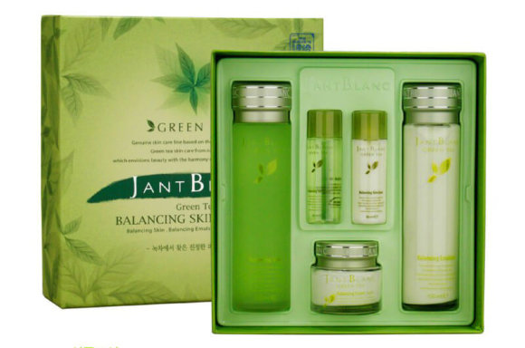 Набор для лица Jant Blanc с экстрактом зеленого чая - Green Tea Balancing Skin Care Set, тоник/эмульсия/крем