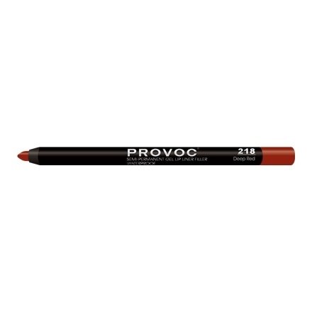 Полуперманентный гелевый карандаш для губ Provoc 218 Deep Red (коричнево-красный)  